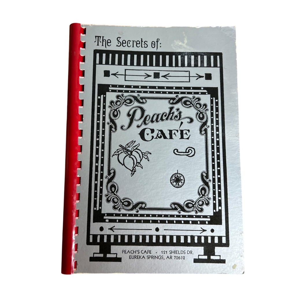 Peach's Cafe Cookbook‎ Vintage 1987 Eureka Springs Arkansas Silver Pink Spiral